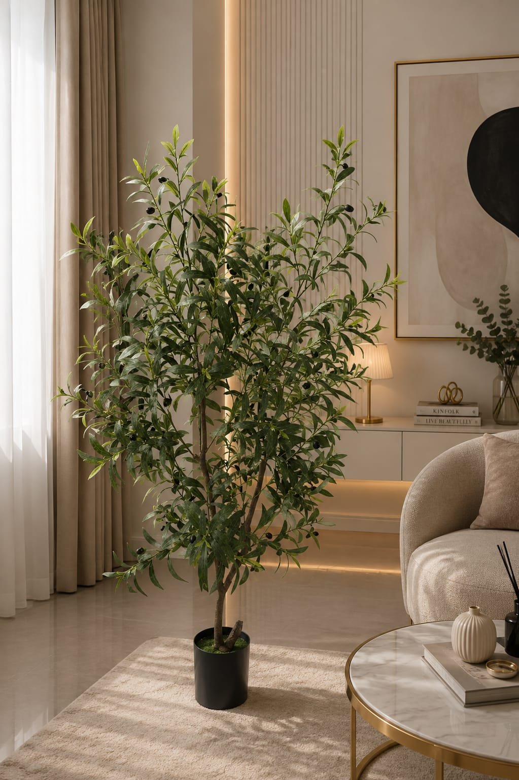 🌿 Silicone Trunk Olive Tree