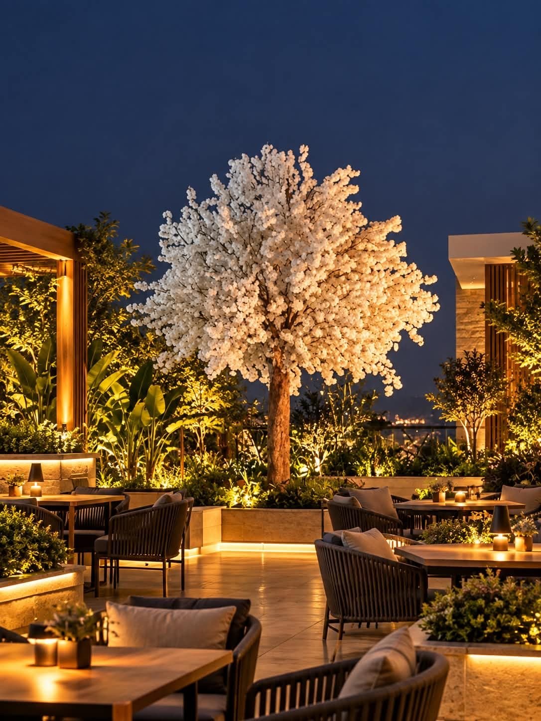 🌸 White Flower Tree
